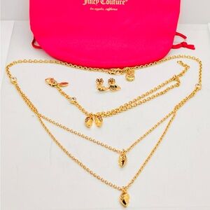 NWOT, Juicy Couture Broken Heart Necklace , Bracelet, Earring, Set Of 3